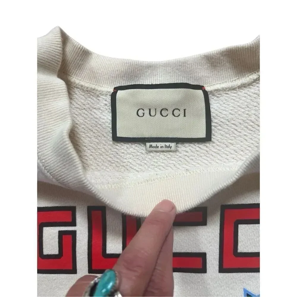 Gucci Exotica 100% Cotton Crewneck Sweatshirt Pineapple Off White Men’s S